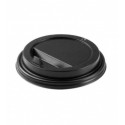 Крышка для стакана черная с закрытым питейником диаметр 90мм
