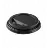 Крышка для стакана черная с клапаном диаметр 90мм