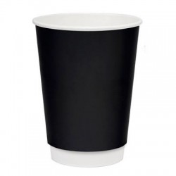 Бумажный стакан двухслойный 250 мл черный