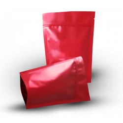 Пакет дой пак 105х215 металлизированный красный матовый с замком зип-лок