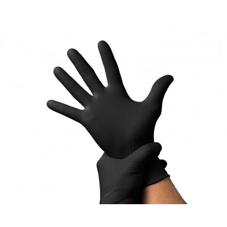 Перчатки нитриловые неопудренные черные S 100 шт