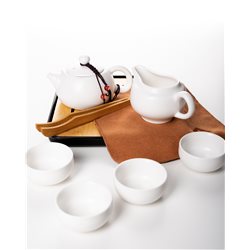 Набор для чайной церемонии 9 предметов, на 4 персоны, белый